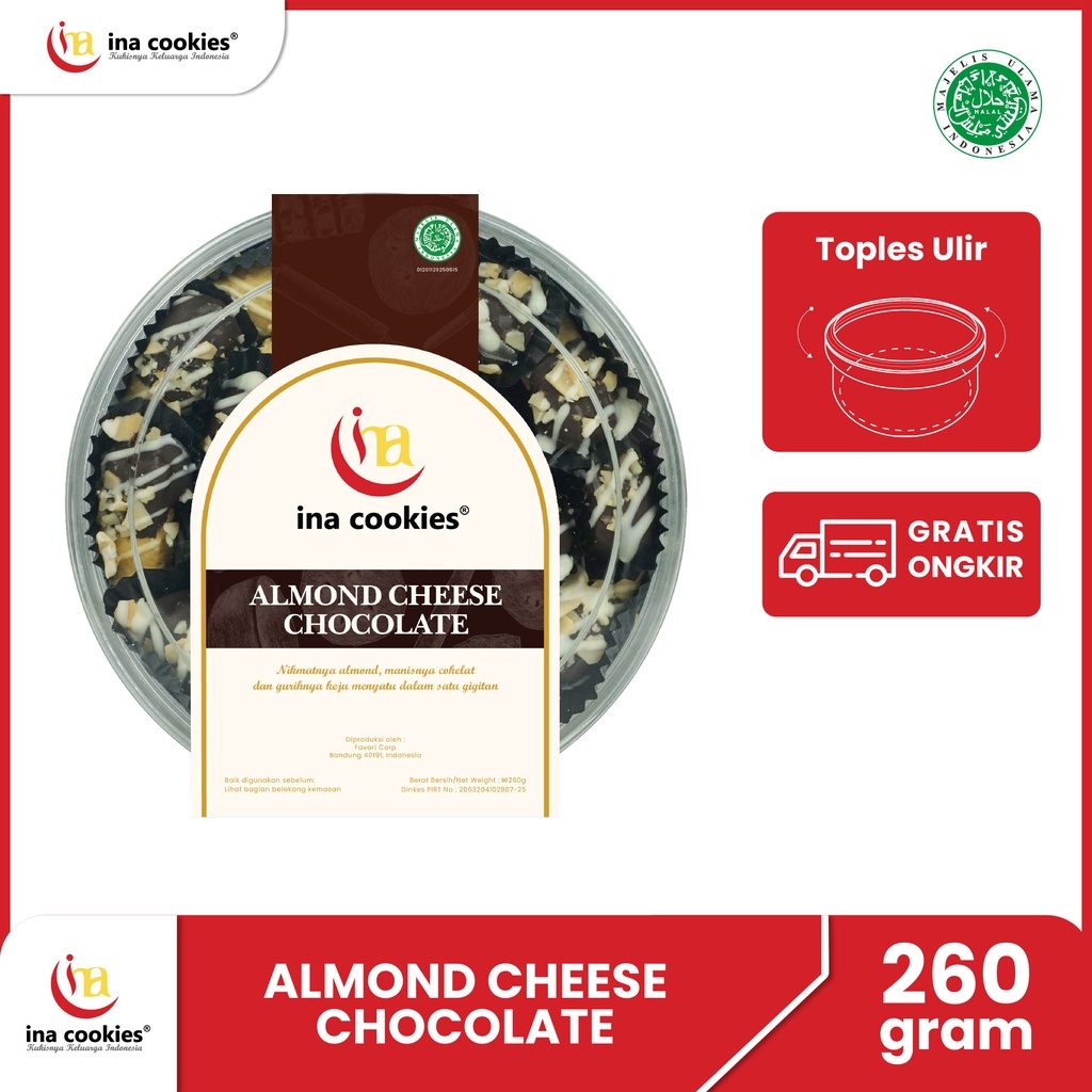 

Almond Cheese Coklat Premium Ina Cookies Reguler