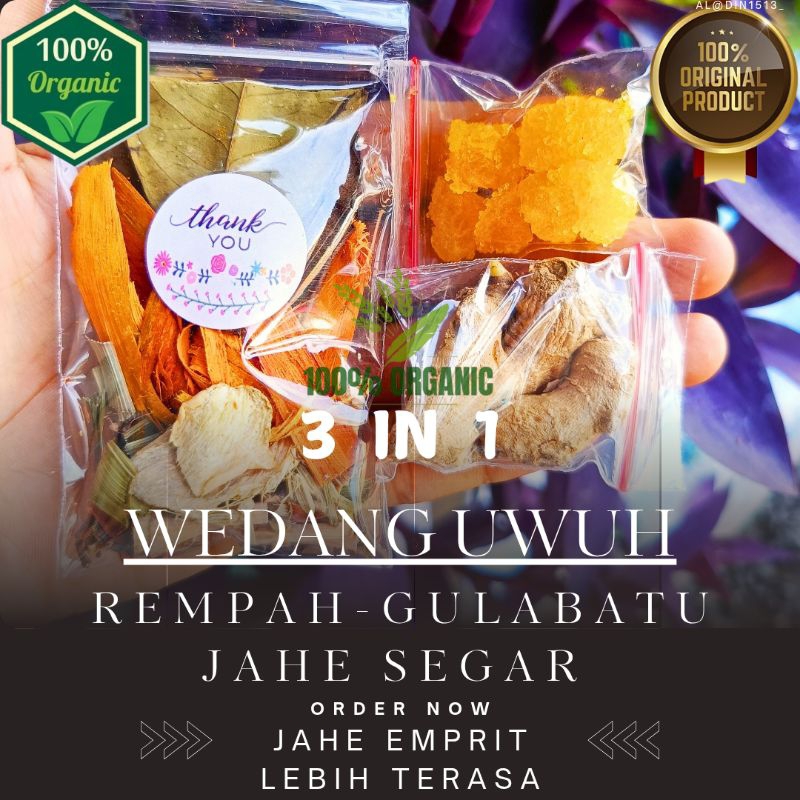 

Wedang Uwuh Komplit 3 in 1 ( Jahe segar - Rempah - Gulabatu ) Minuman / Herbal / Tradisional Asli jogja