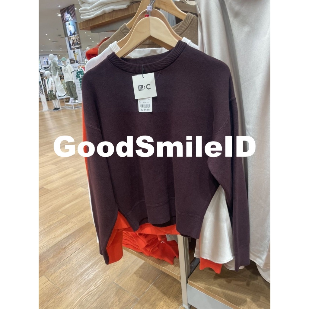 NEW Women Sweater Katun Lembut Crew Neck Kerah Bulat Long Sleeve Lengan Panjang Wanita JASTIP UNIQLO