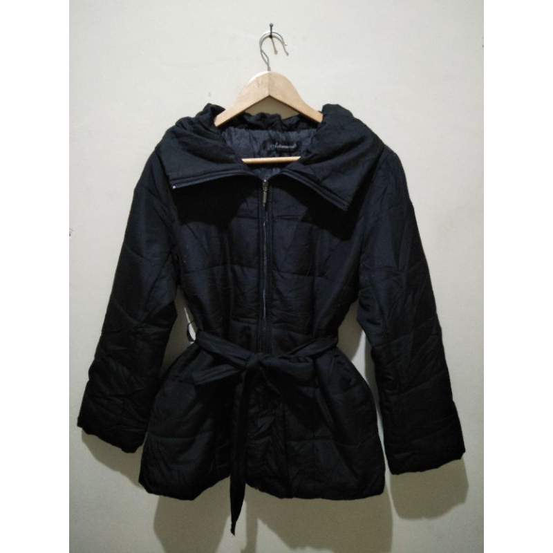 jaket kimono hitam polos parasut second