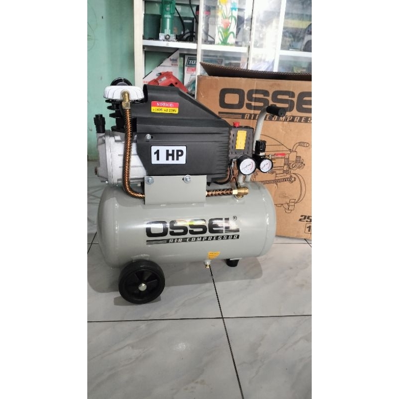 Ossel kompresor Ac100-25 kompresor 1 hp 25 liter pakai oli