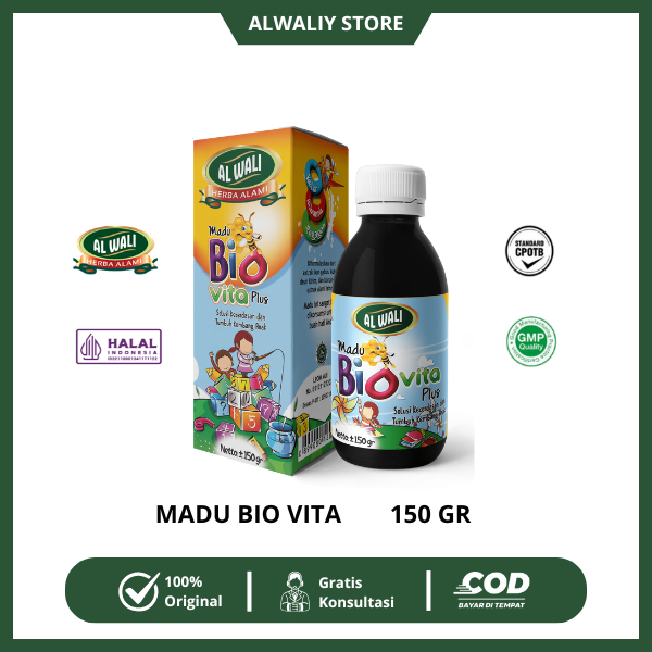 

Madu Biovita Plus Al Wali | Madu Biovita Suplemen Terapi Telat Bicara Al Wali 100% Original 150gr