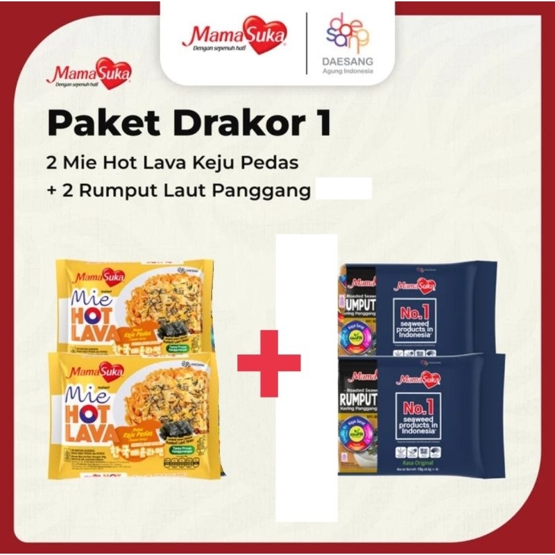 

Mamasuka Paket DRAKOR - Paket Hemat Mie Hotlava + Nori Panggang Halal pilih varian