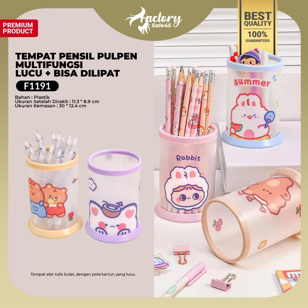 

Tempat Pensil Lipat Lucu DIY Tempat Penyimpanan Pulpen Multifungsi Import F1191