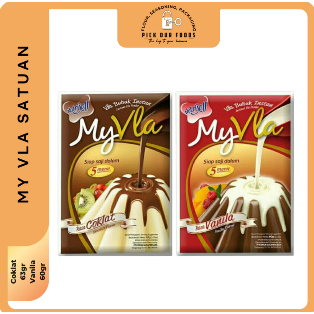 

[SATUAN] Nutrijell MY VLA Coklat | Nutrijell My Vla Vanilla 60gr | Vla Bubuk Instant | Fla Instant Pudding