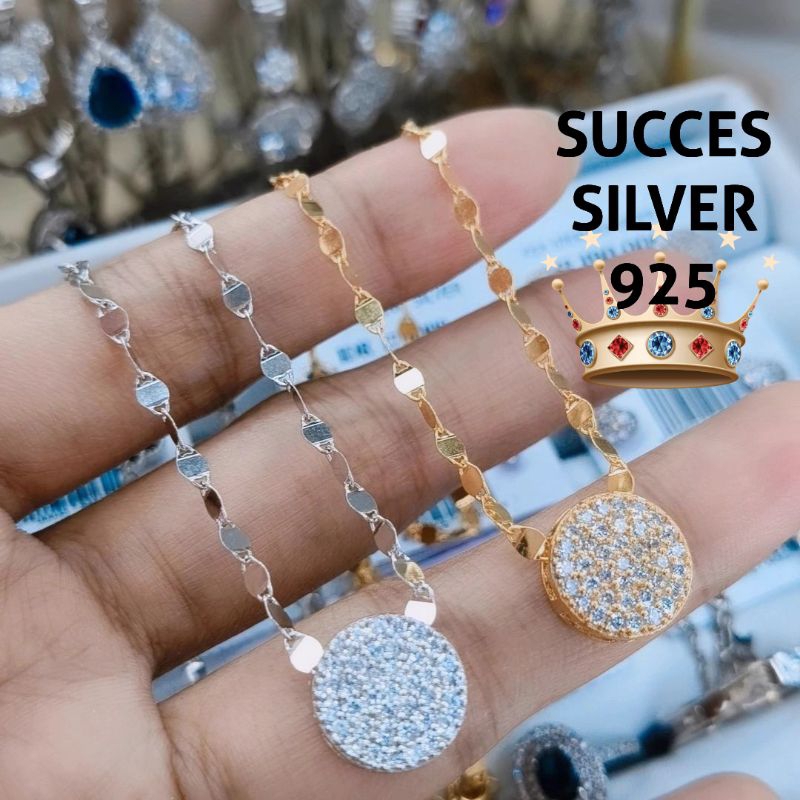 KALUNG PERAK ASLI 925  LAPIS EMAS VARIASI TOSCANO BULAT