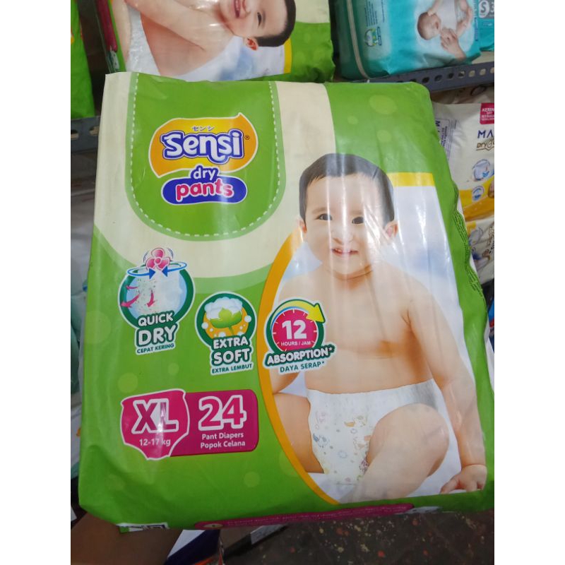 Pampers sensi type celana S40/M34/L30/XL24/XXL22