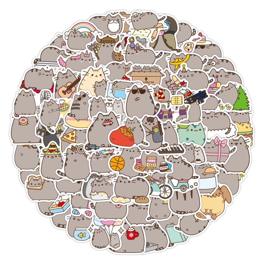 

Stiker Pusheen Paper Sticker WaterProof Premium lucuu isi 13 pcs