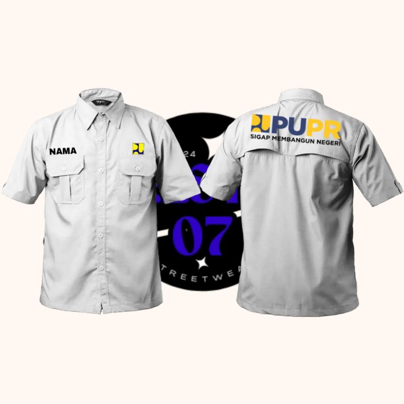 KEMEJA PDL PDH  SATUAN LENGAN PENDEK PUPR, PRIA DAN WANITA (bisa design custom)