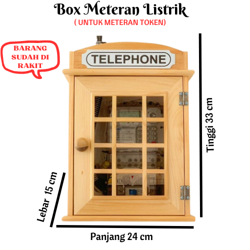 Box Meteran Listrik Token Electric London Kayu Natural Termurah