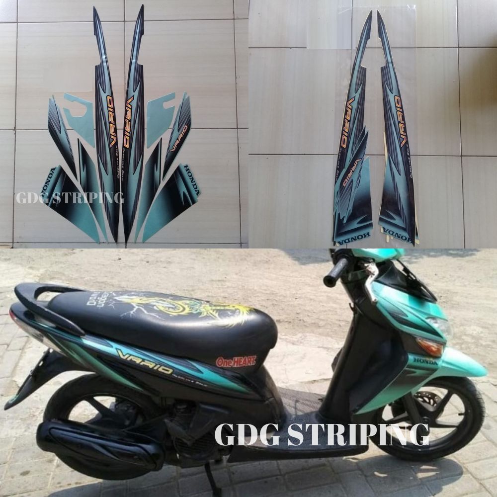 Striping Stiker Motor Honda Vario 110 2006 Hijau Murah