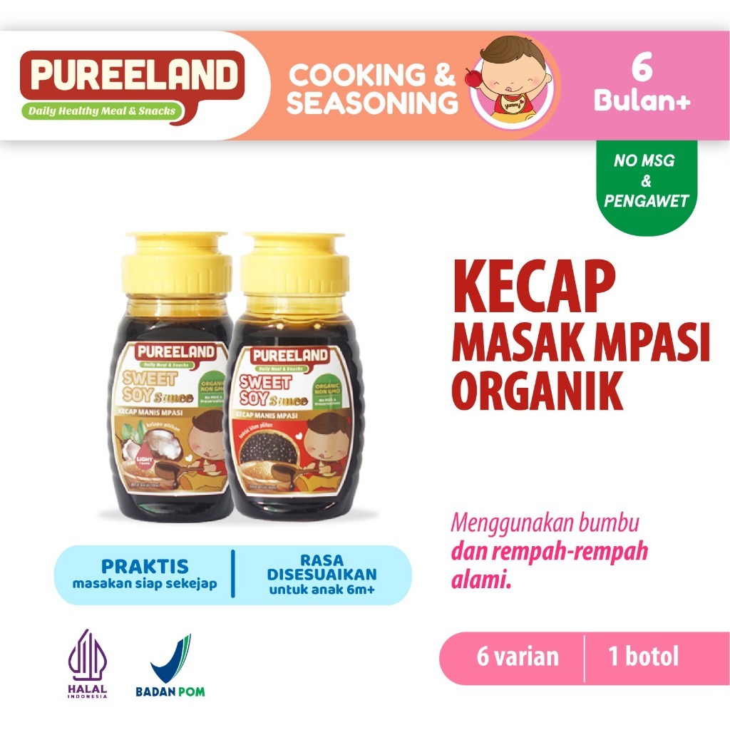 

Pureeland Kecap MPASI Organik / MPASI Bayi Organik / Bumbu MPASI / Bahan MPASI / Makanan Bayi