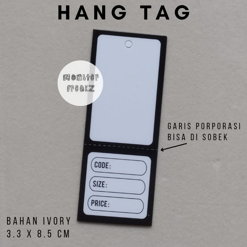 

100pcs - Hang Tag Polos / Hangtag Baju Murah / Label Merk Pakaian