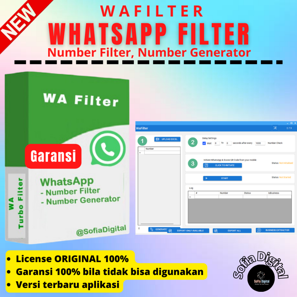 WhatsApp Filter, WA Turbo Filter (ORIGINAL LICENSE) Untuk Blast, Sender, Broadcast