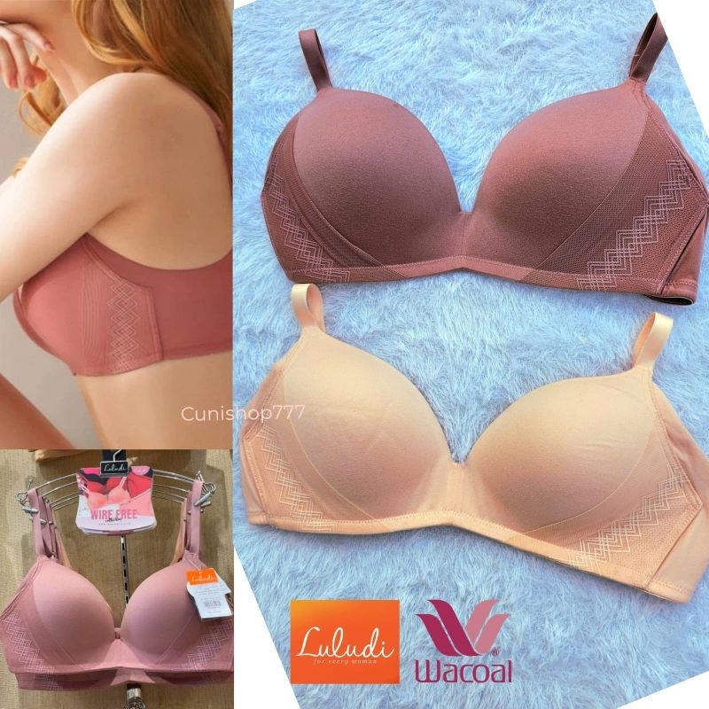 BRA LULUDI by WACOAL FEEL FREE BH WANITA LB 4823 K154 TANPA KAWAT RENDA LACE BUSA SEDANG WIRELESS NO