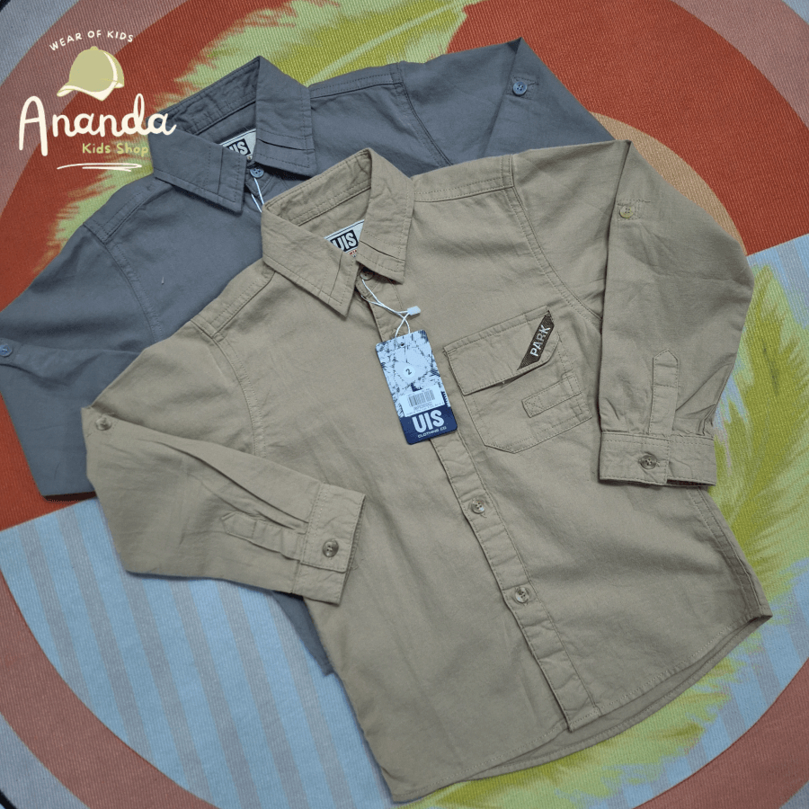 Kemeja Lengan Panjang Anak Laki Laki Uis Kids Bahan Katun Bordir Park Terbaru