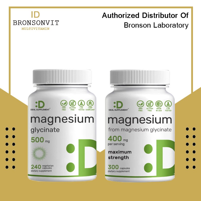 Deal Supplement Magnesium Glycinate 500mg -180 & 240 Veggie Capsules