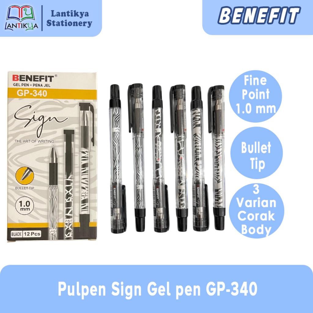 

Pulpen Gel Benefit Gp-340 Sign 1.0mm Per PCS