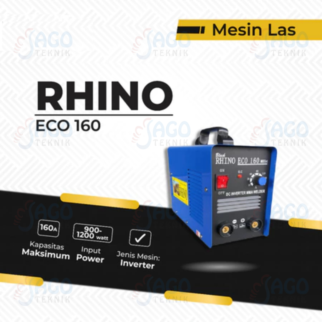 Mesin Las ECO160 BIRU MMA 160A RHINO 900Watt / Mesin Las Listrik ECO 160 Trafo Travo Trapo Las - Inv