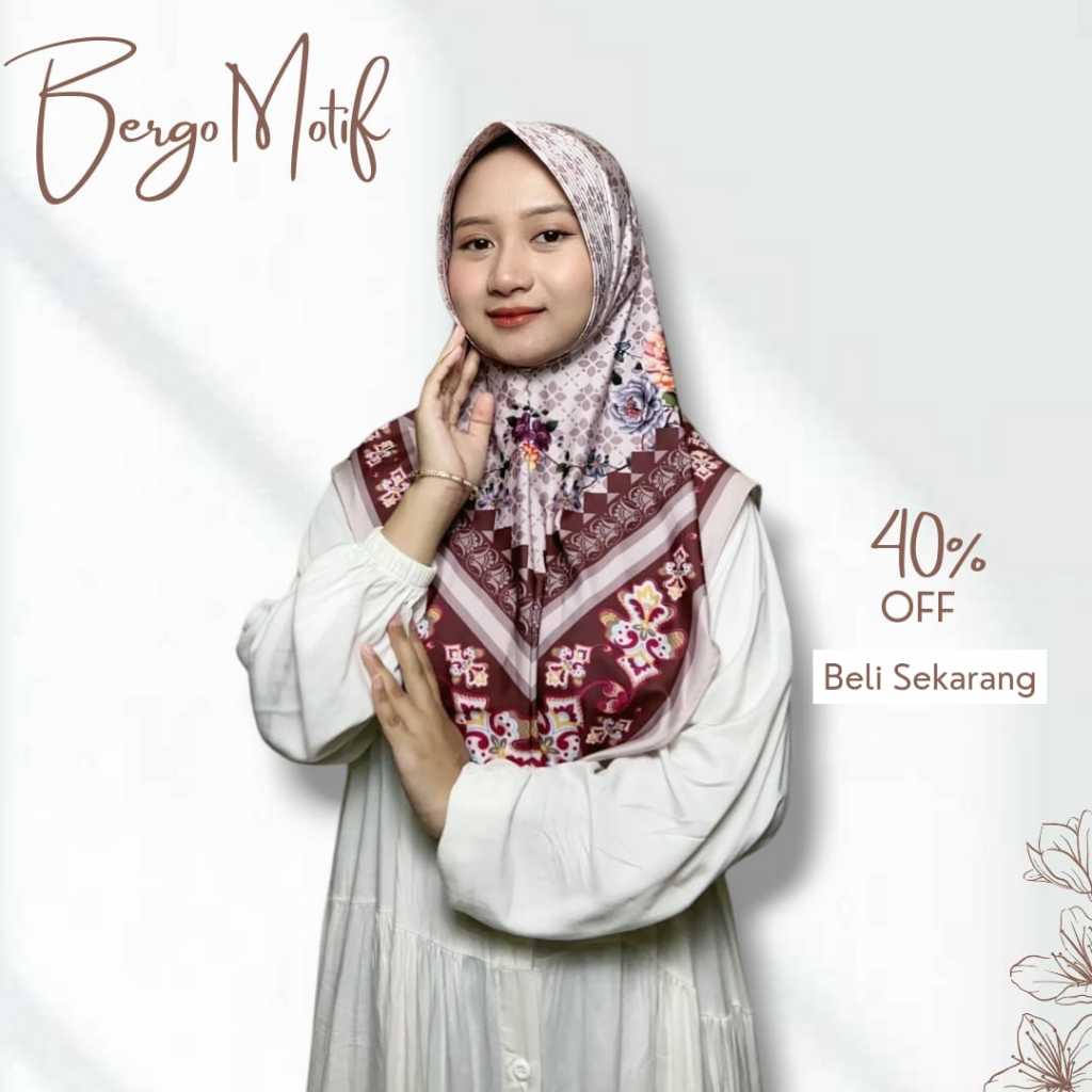 HIJAB BERGO MOTIF TERBARU/ HIJAB INSTANT MOTIF