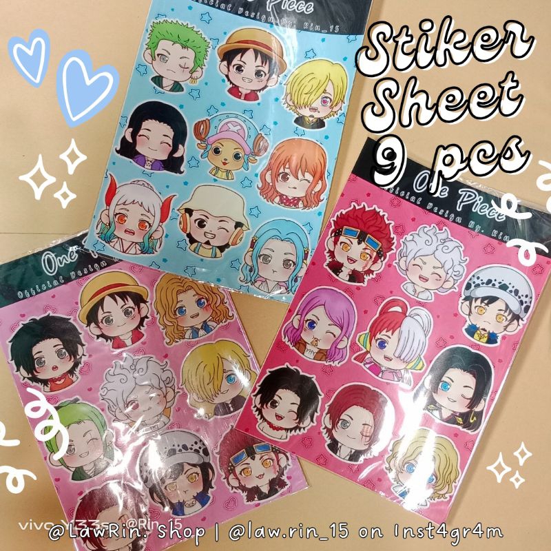 

Stiker Anime Isi 9 pcs Fanmerch By Rin15