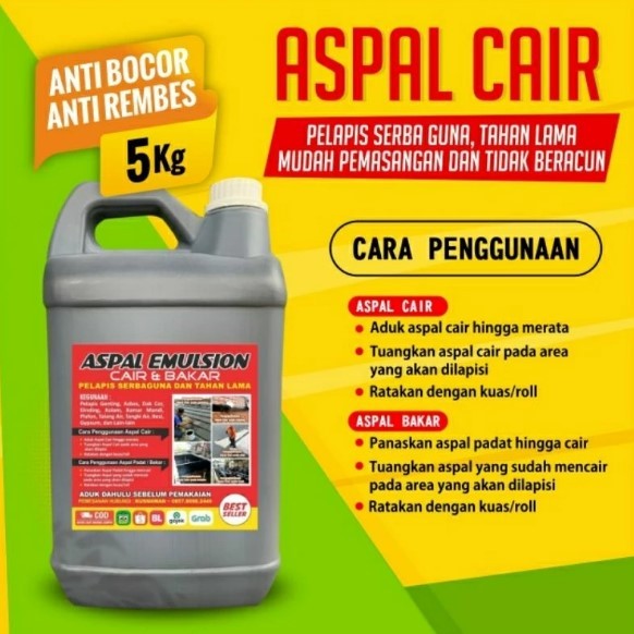 Aspal Cair Pelapis Serba Guna Asapal Emulsion 5kg - Aspal Cair asphalt emulsion Anti Rembes Anti Boc