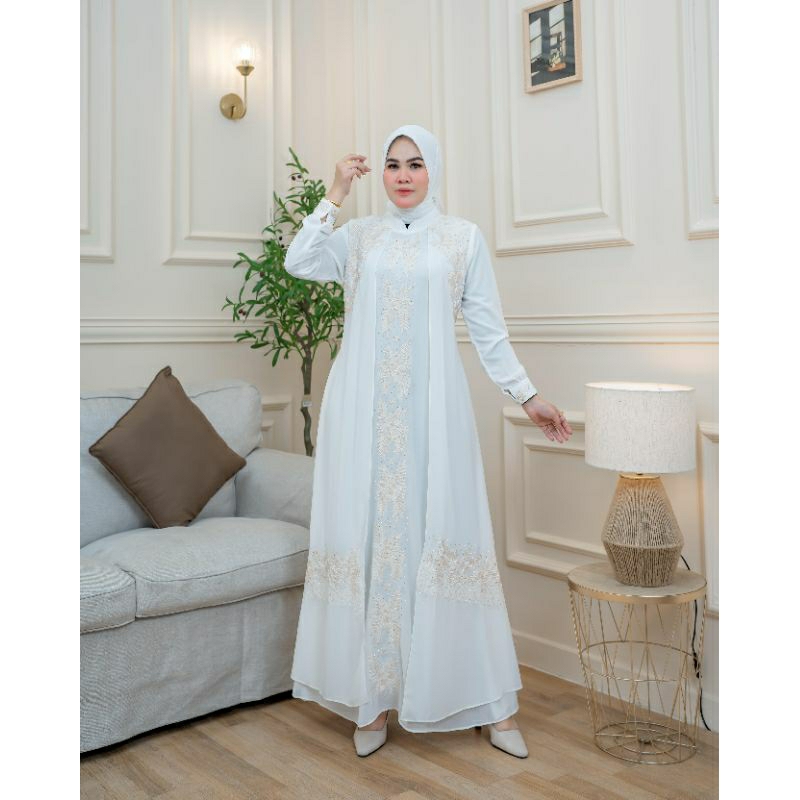 QiQi Colection Gamis cirutibebydol bordir terbaru 2025 Dres wanita kekinian Gamis set hijab