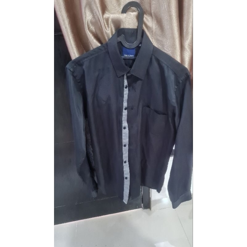 PR KEMEJA PRIA STANLEY ADAM HITAM SLIM FIT / KEMEJA KERJA PRIA