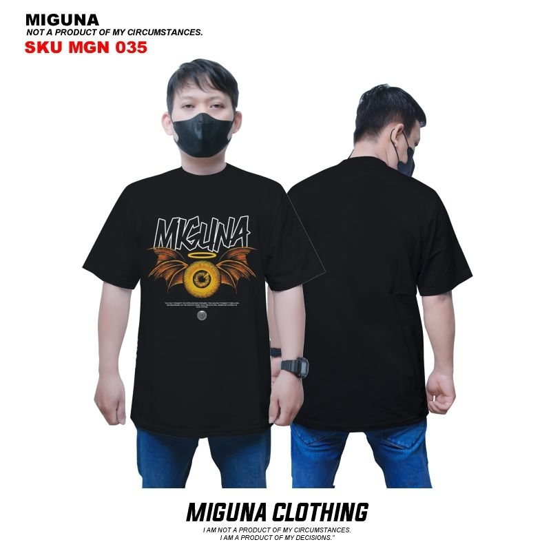 MIGUNA Pakaian Pria Atasan Kaos HITAM MGN 035
