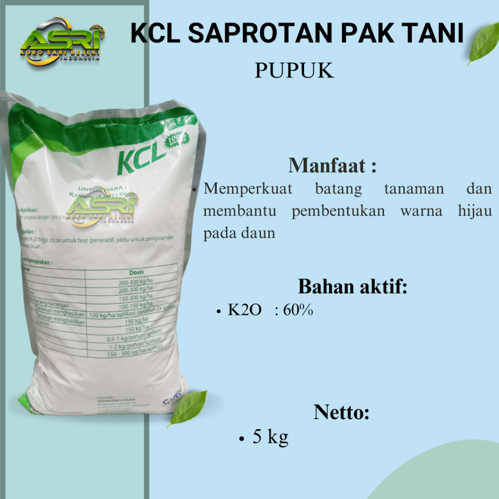PUPUK KCL SAPROTAN PAK TANI 5KG