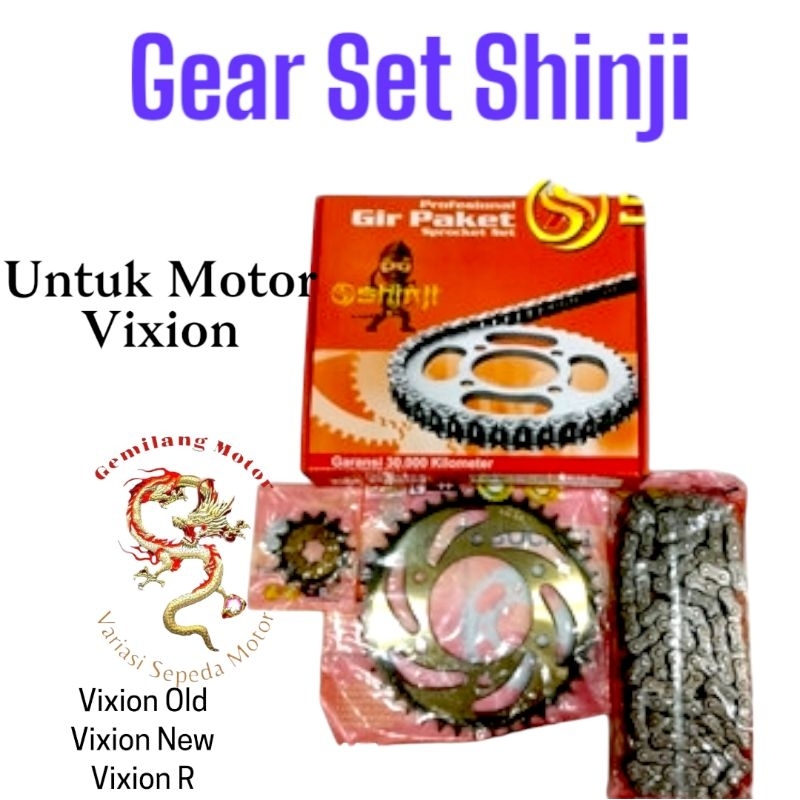 GIR SET GEAR PAKET VIXION OLD, VIXION NEW, VIXION R SHINJI
