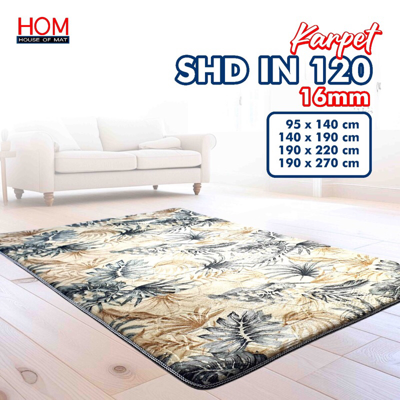 [190x270] Karpet Malaysia Busa in 120/16mm motif Minimalis/ Modern/ Floral