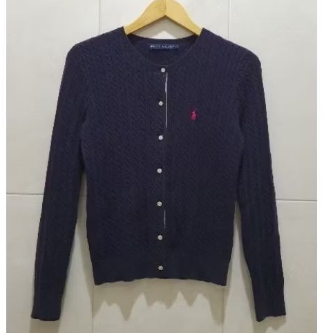 cardigan kepang polo ralph lauren authentic