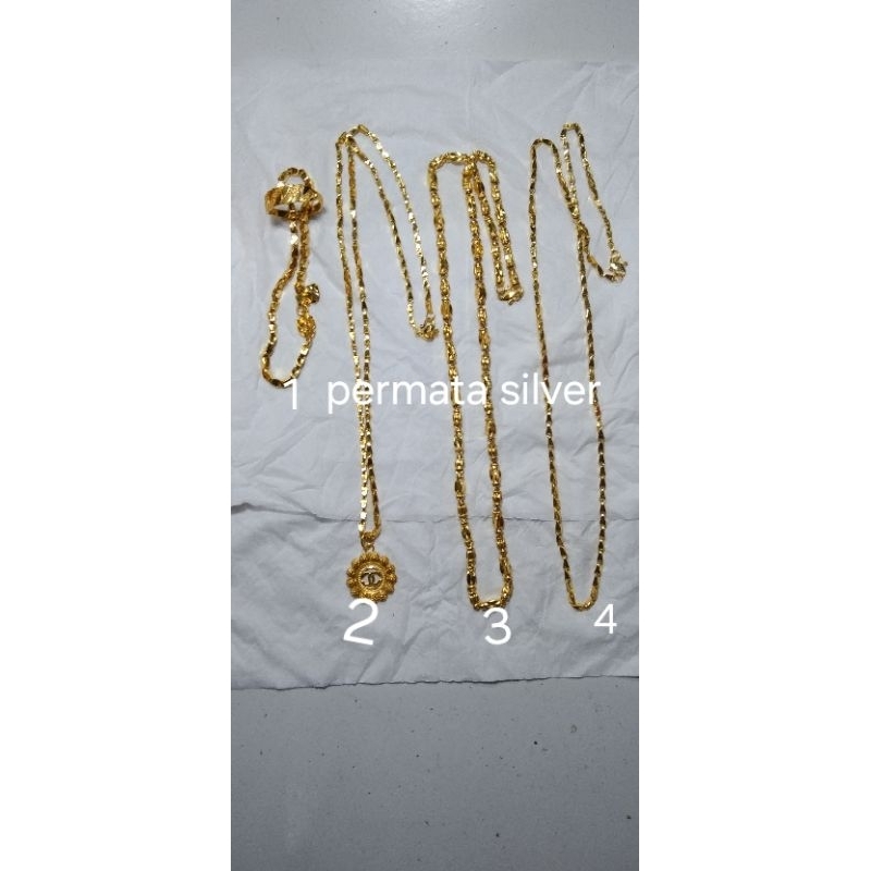 Rantai padi perak sepuh emas