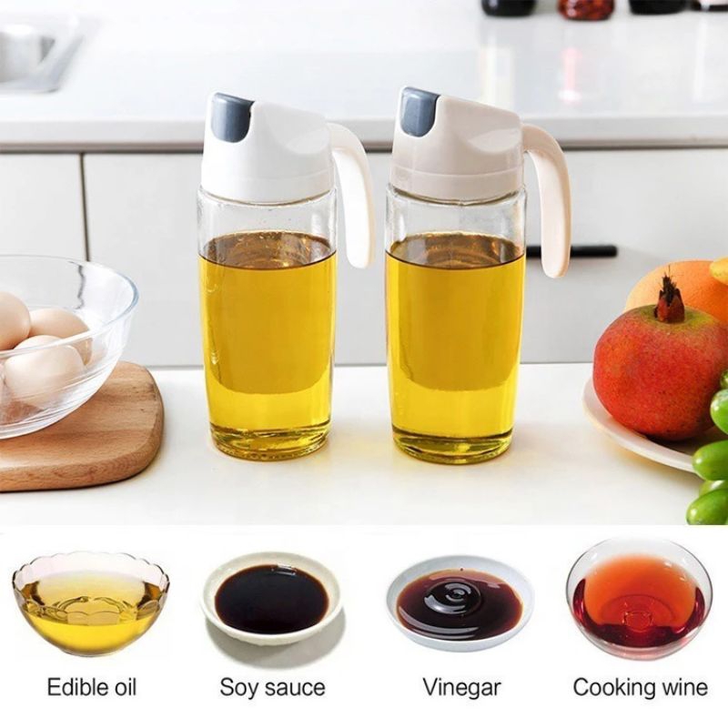 Botol Minyak Goreng Kaca Tebal Tempat Saus Susu Jus Cuka 630 ml