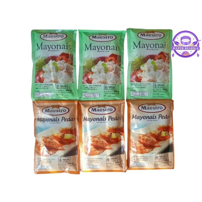 

Maestro Mayonaise Sachet 100gr ( Original & Pedas )