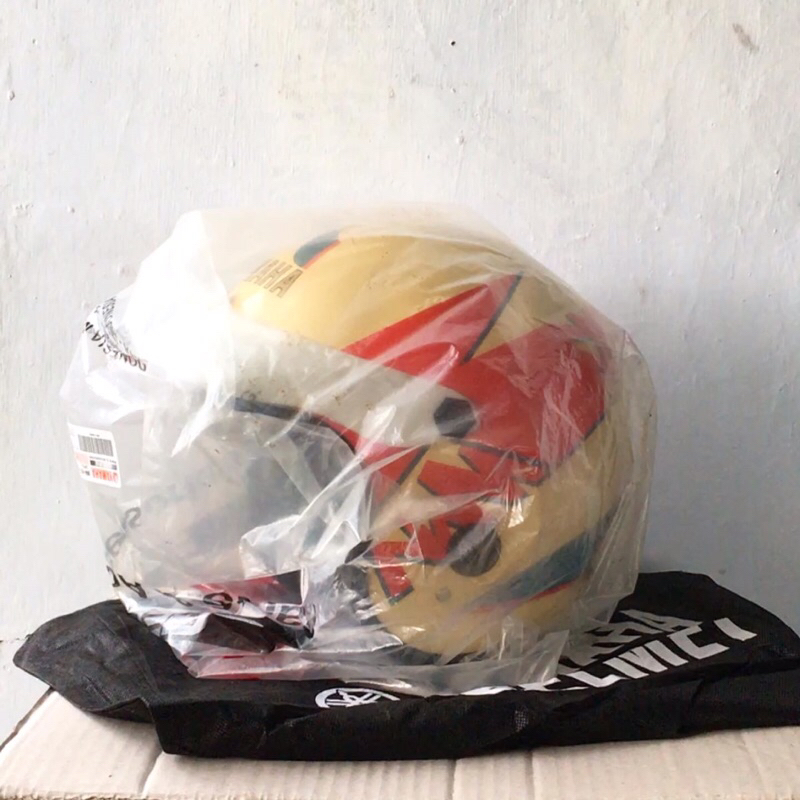 HELM YAMAHA JADUL RXKING KREM MERAH 2ND ORIGINAL UTUH
