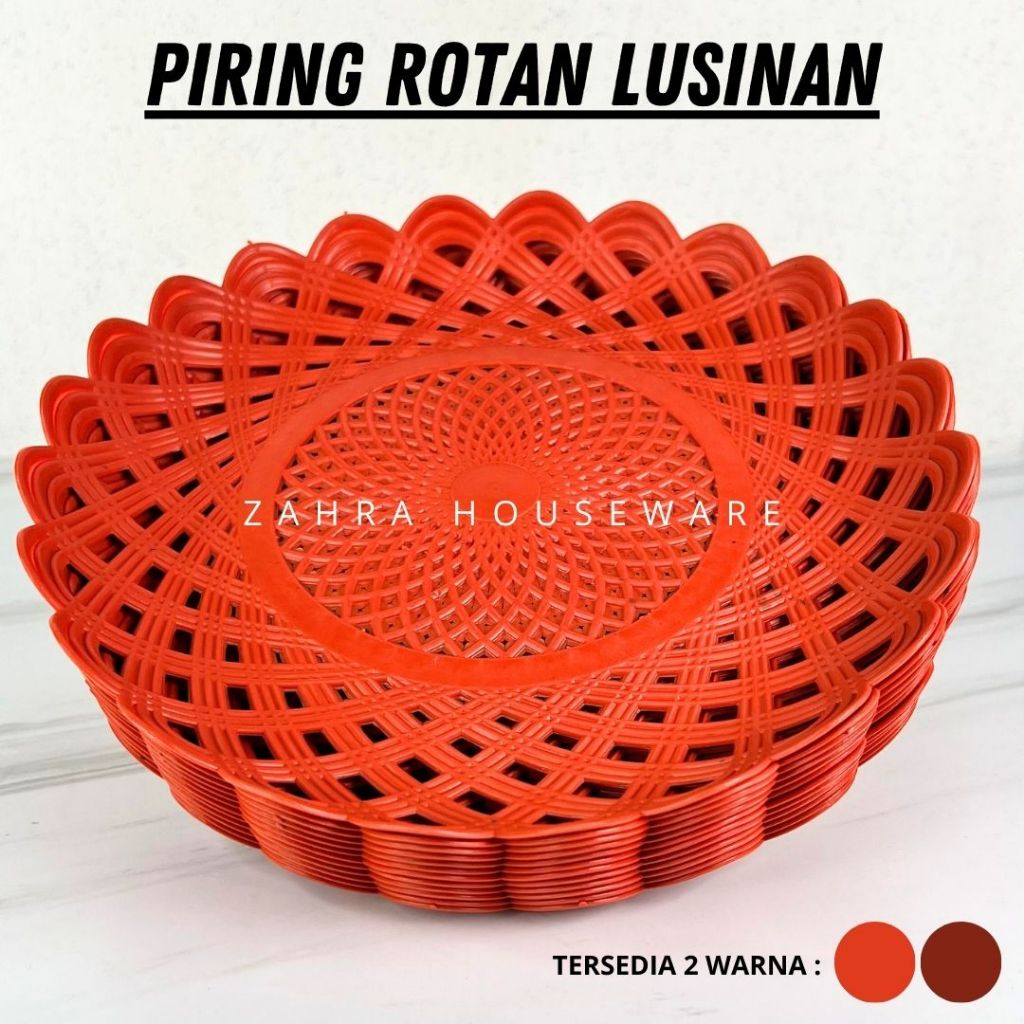 Piring Rotan Plastik Warna LUSINAN Piring Anyam Plastik Warna Murah TEBAL