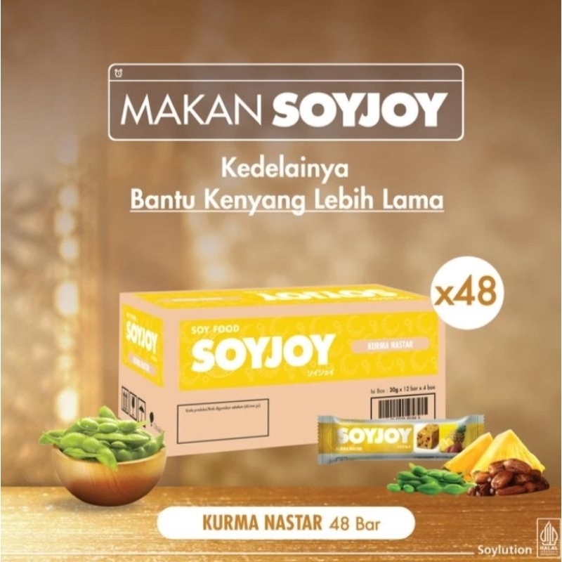 

Soyjoy Snack Bar Kedelai KURMA NASTAR, Isi 1 Karton : 48 Bar