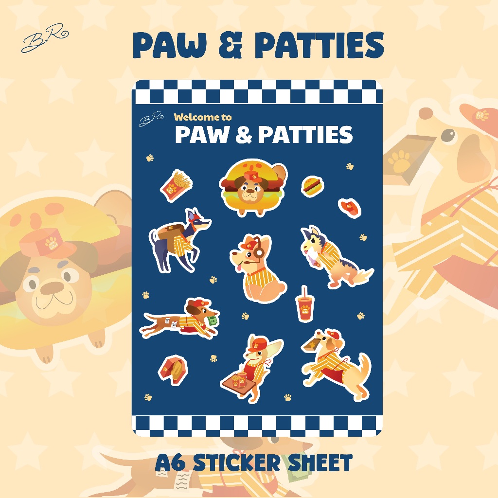 

Sticker Sheet HP & Laptop anjing lucu fastfood