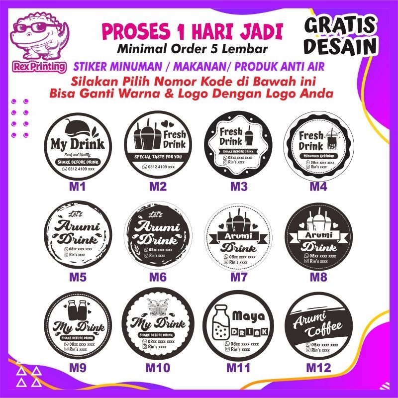 

CETAK STIKER LABEL MINUMAN ANTI AIR / STIKER MAKANAN ANTI AIR / STIKER PRODUK ANTI AIR