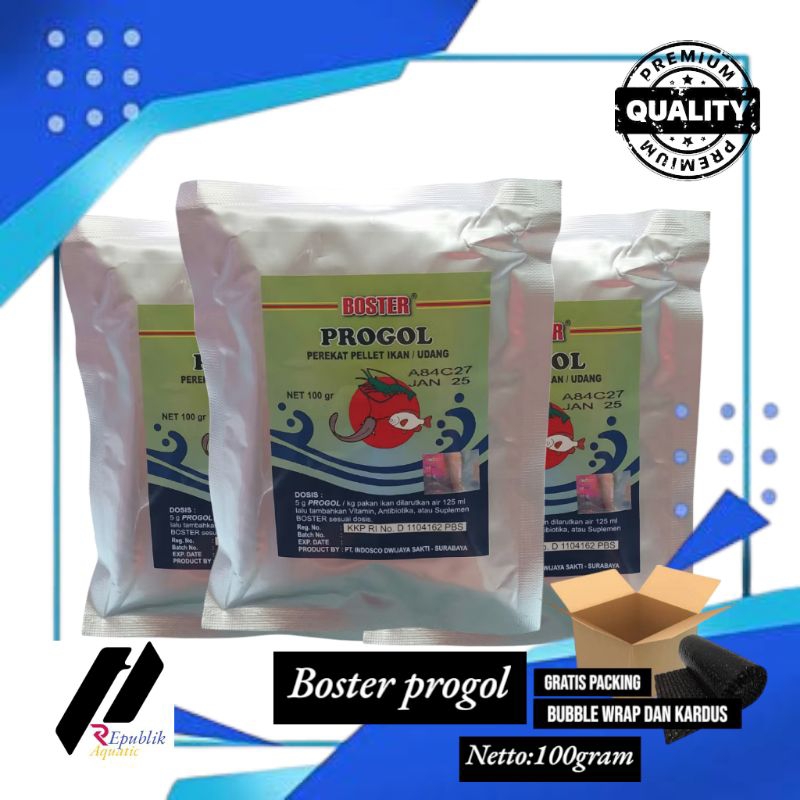 Boster progol perekat pakan ikan dan udang 100 gram / boster progol/progol / perekat pelet