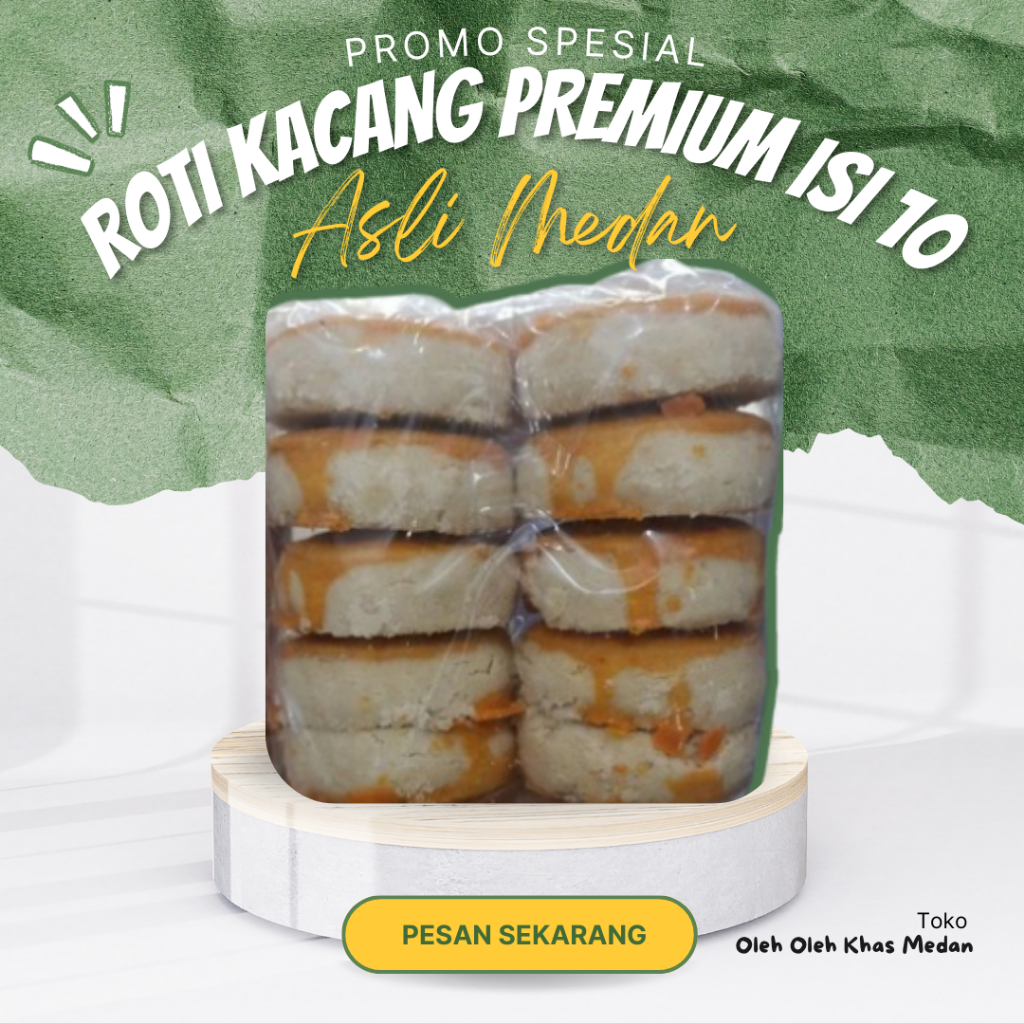 

ROTI KACANG / KUE KACANG PREMIUM / PEANUT COOKIES KHAS MEDAN ISI 10PCS / Oleh oleh khas Medan