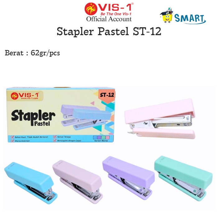 

Stapler Stepler Jepretan Pastel Vis-1 kode ST-12 Stapler Vis-1 Warna Pastel