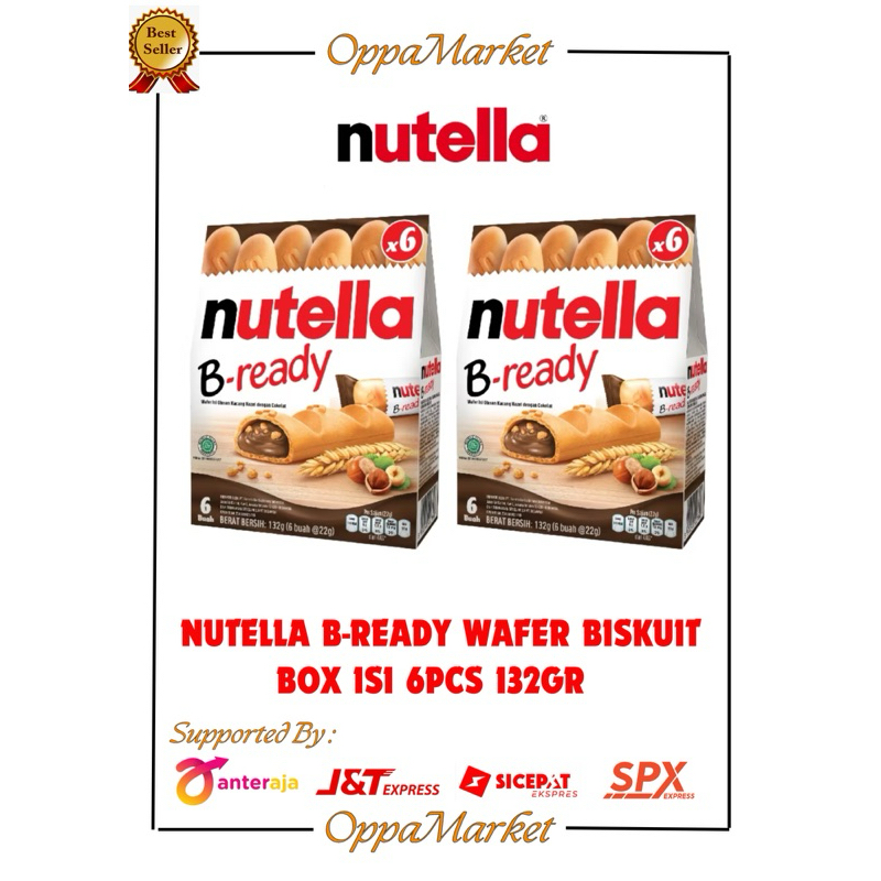 

NUTELLA FERRERO B-READY BOX WAFER COKLAT ISI 6PCS 132GR