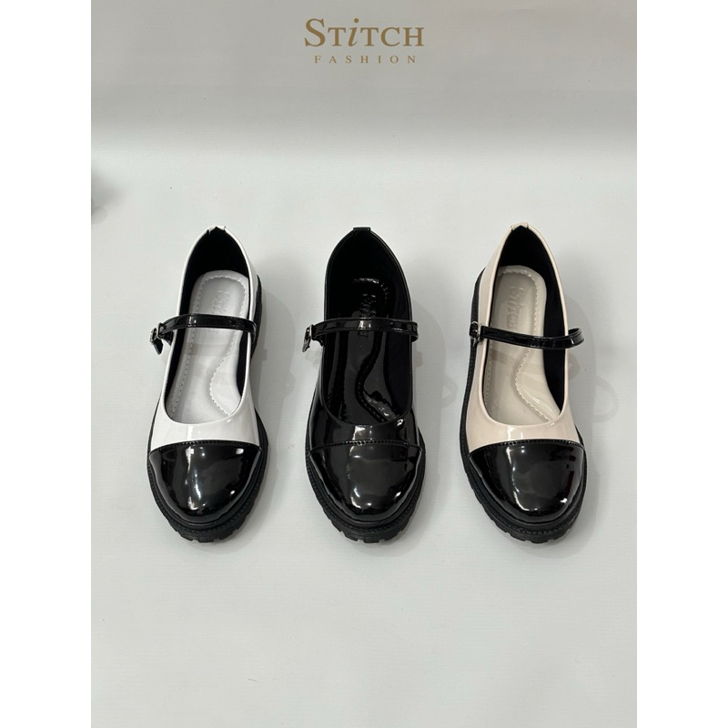 Stitchshoes Eeve sepatu docmart wanita hak 3cm