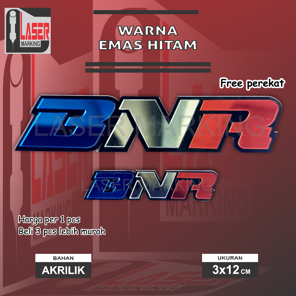 EMBLEM LOGO BnR  TIMBUL CUSTOM SANGKAR BURUNG BnR BAHAN AKRILIK, BISA SANGKAR BULAT, KOTAK