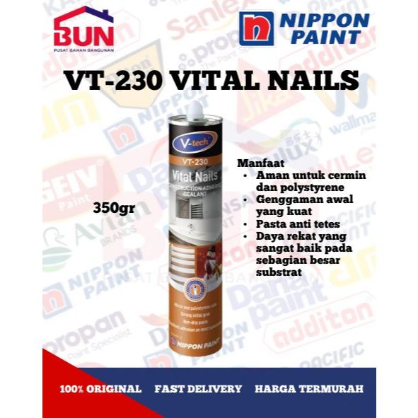 NIPPON VT230 VITAL NAILS WARNA BROWN LEM ADHESIVE KEKUATAN DIATAS LEM KOREA