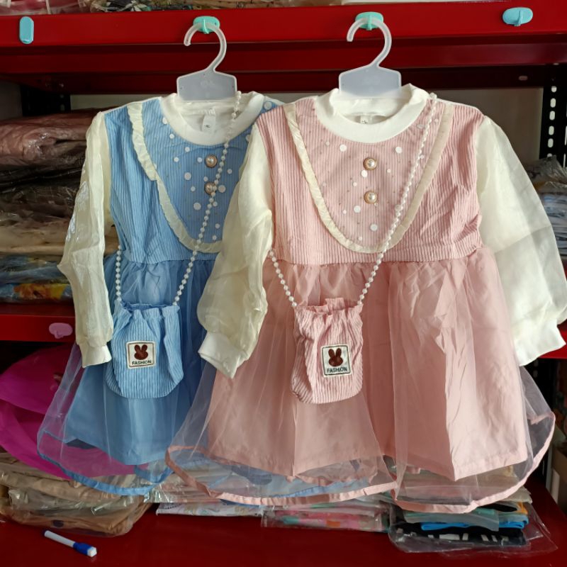 Dress anak import 2 in 1