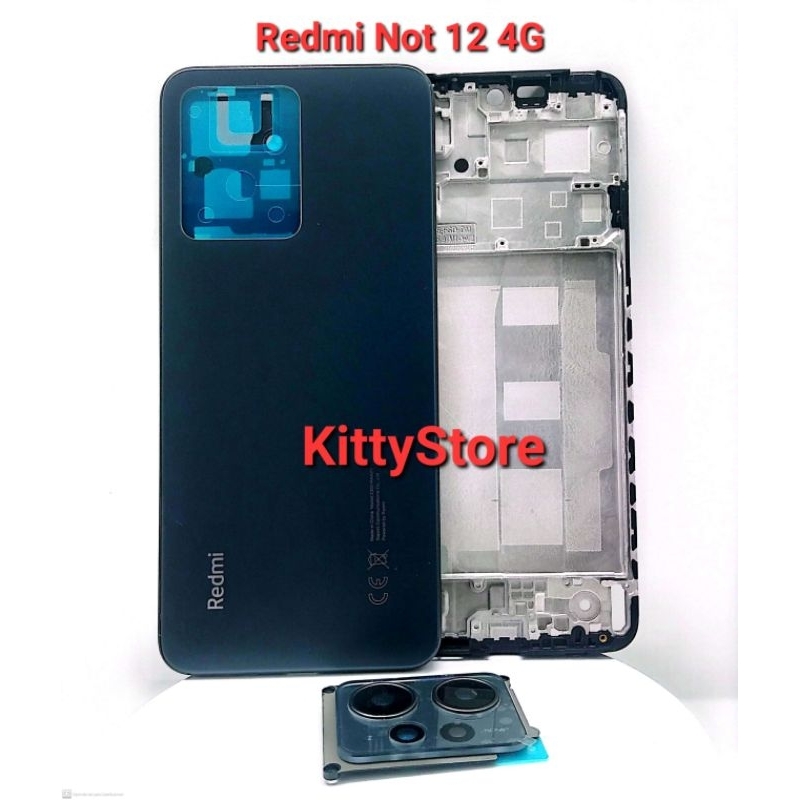 Tutup Belakang Redmi Not 12 4G/ Backdoor + Bezzel + Ring Kamera Redmi Not 12 4G